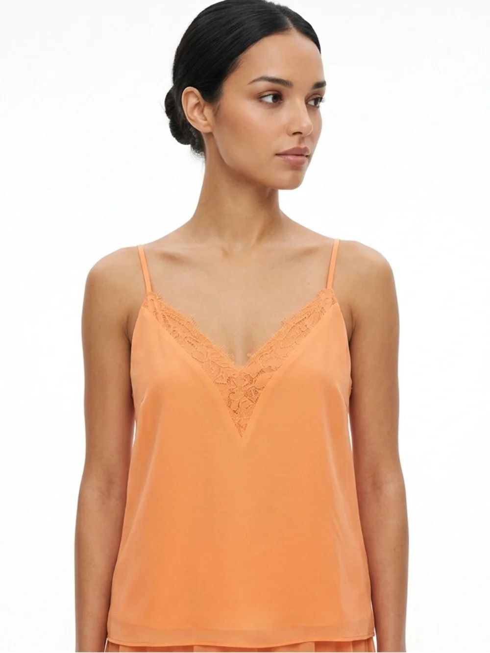 VERSONA | Light Orange Lace Trim Cami Tank Top Women’s Size Small